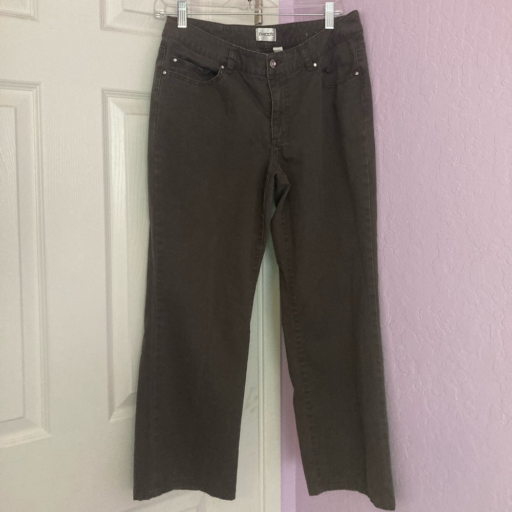 Chico’s Bedazzled Capri Brown Pants